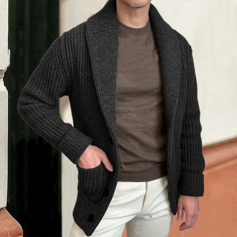 Down Jacket Packable - Suéteres masculinos cardigan lapela manga longa