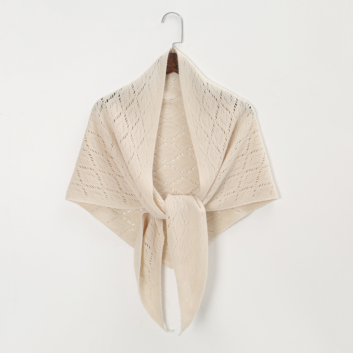 Shawl Wrap Winter - Forma triangular listrado oco xale outono
