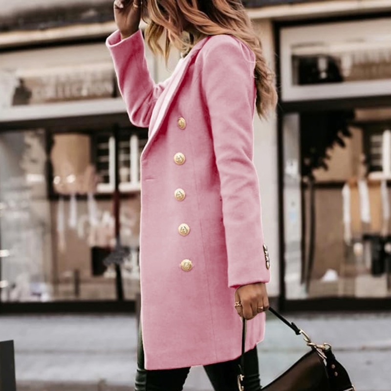 Wool Coat Peacoat - Y5GC Casacos femininos lã outono inverno