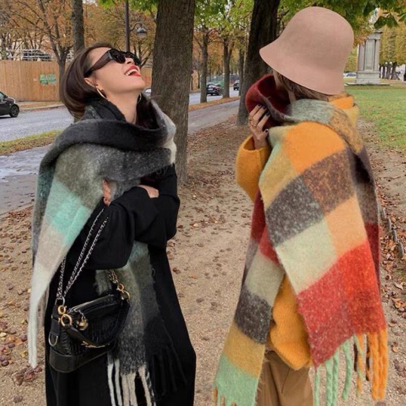 Novo luxo inverno grosso quent - Shawl Wrap Winter avaliação e preço