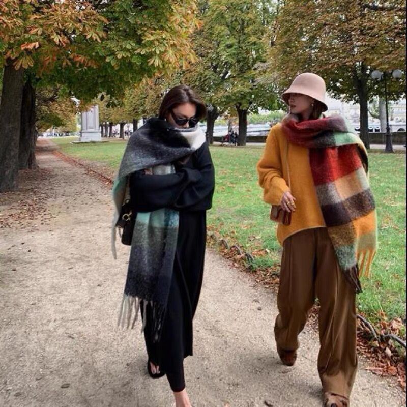 Novo luxo inverno grosso quent - Shawl Wrap Winter avaliação e preço