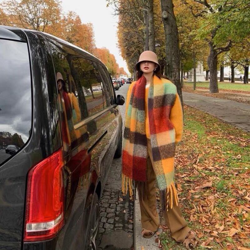 Novo luxo inverno grosso quent - Shawl Wrap Winter avaliação e preço