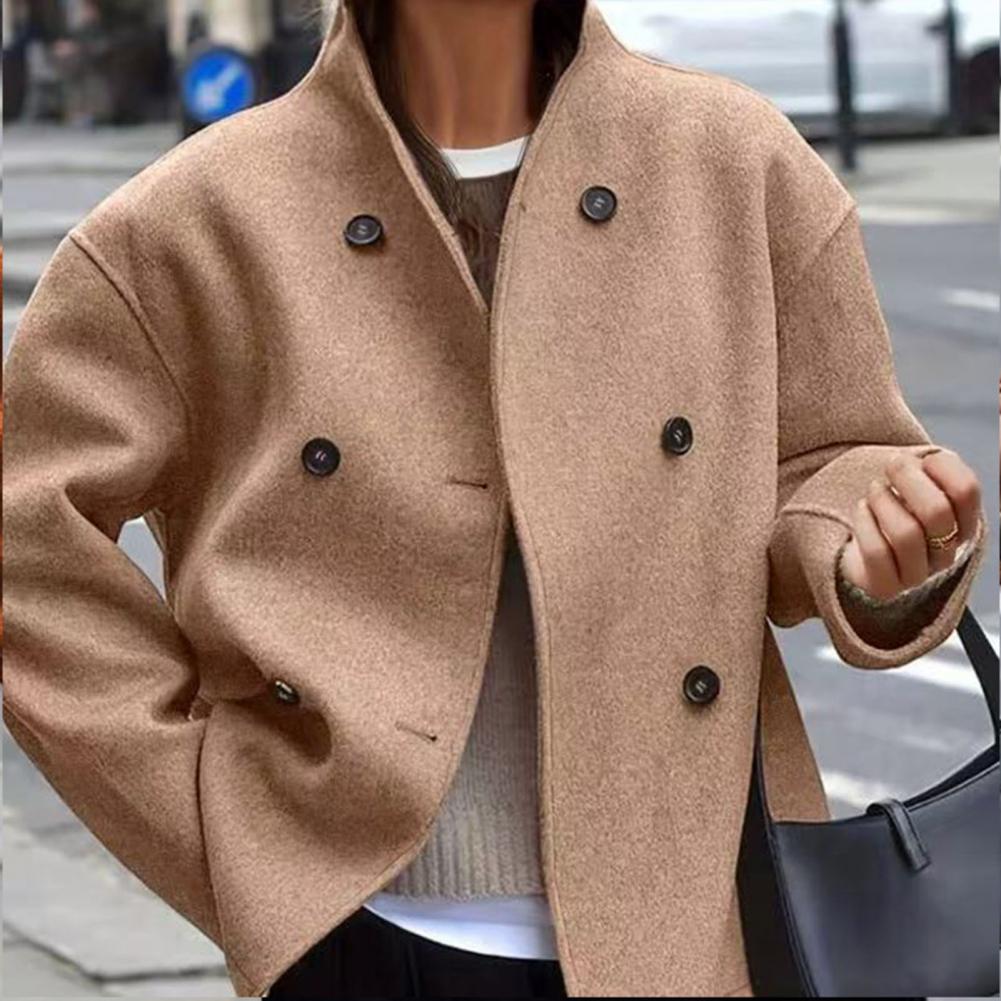 Sobretudo Feminino de Inverno, - Wool Coat Peacoat avaliação e preço