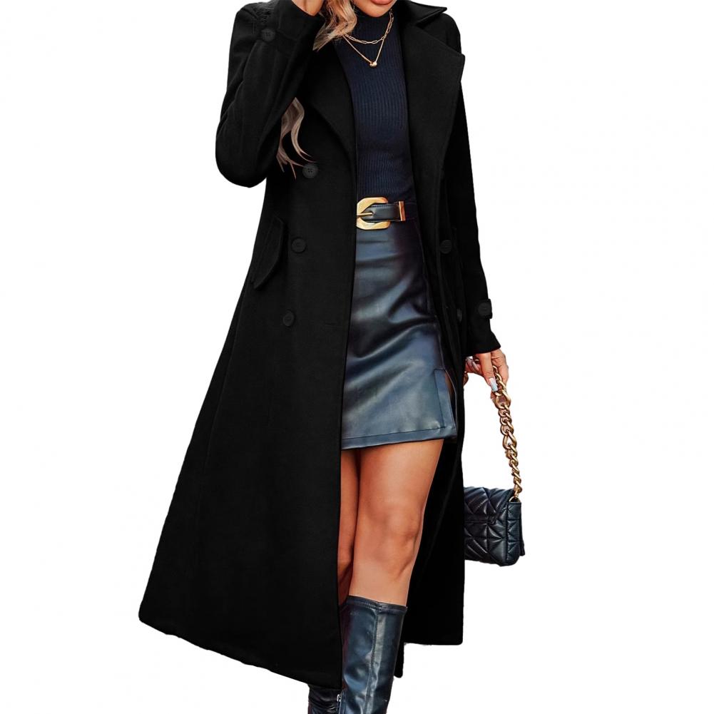 Casaco de Outono Feminino Long - Wool Coat Peacoat avaliação e preço